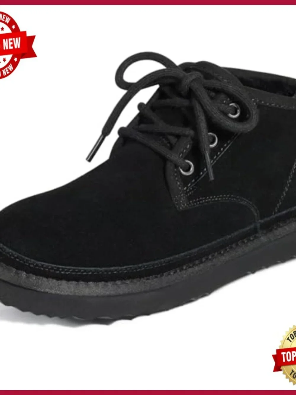 Genuine Suede Lace Up Ankle Booties Faux Fur Lined Winter Snow Boots Women